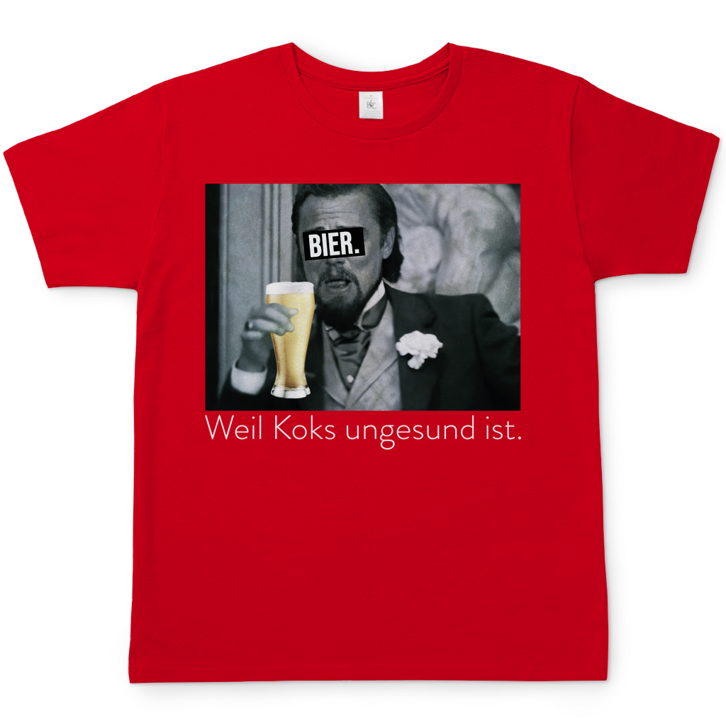 Leonardo DiCaprio - Bier weil Koks ungesund ist - Herren Shirt Red