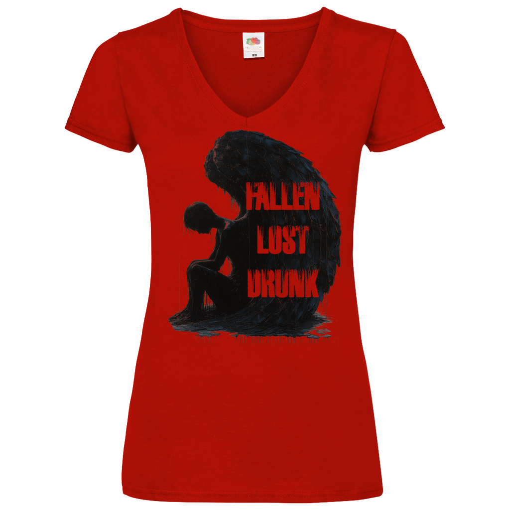 Fallen Lost Drunk Angel - V-Neck Damenshirt