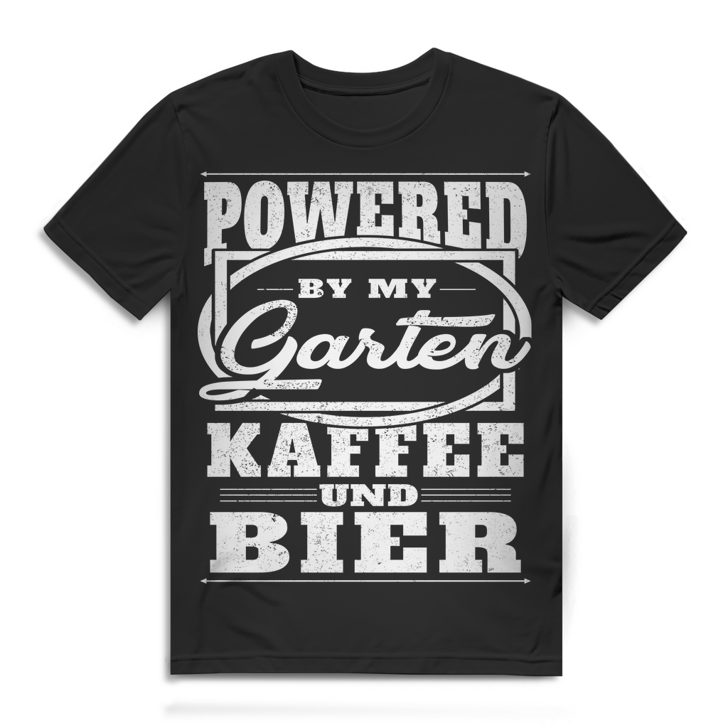 Männer Bio T-Shirt – Mein Garten Kaffee und Bier sind mein Antrieb Black