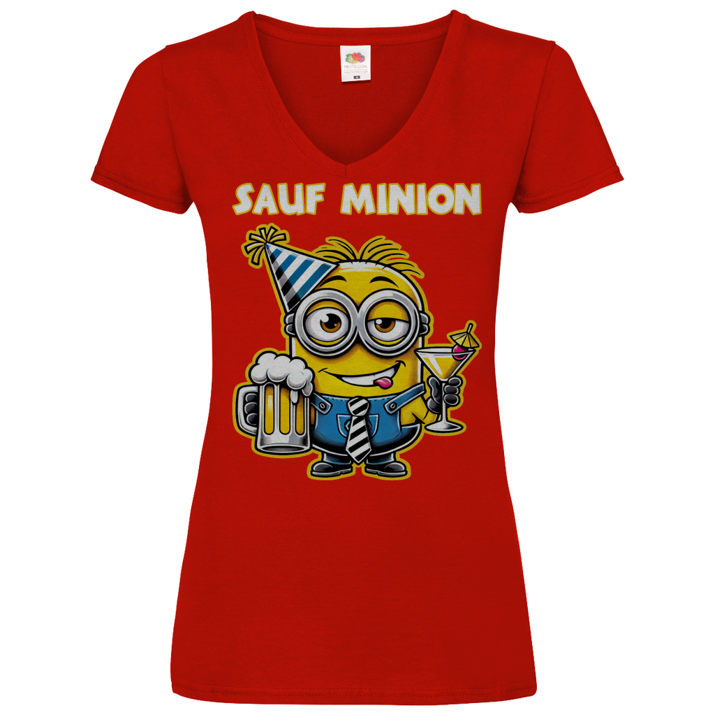 Sauf Minion - V-Neck Damenshirt