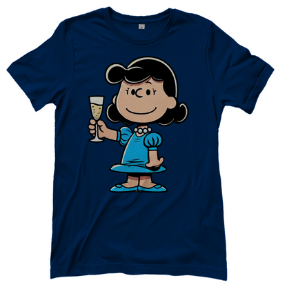 Lucy van Pelt mit Sekt -  Die Peanuts - Damenshirt