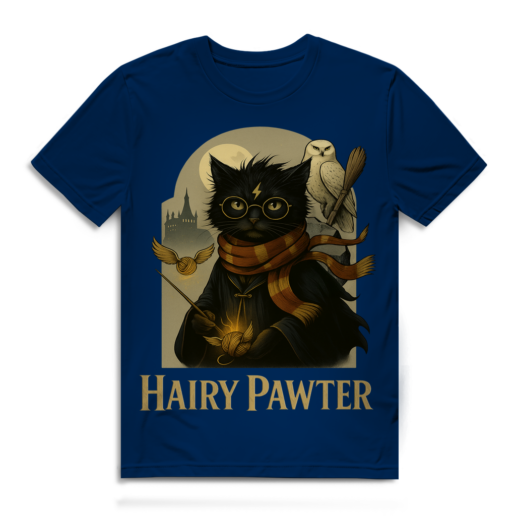 Hairy Pawter Harry Potter Katze - Herren Premium Bio T-Shirt Navy