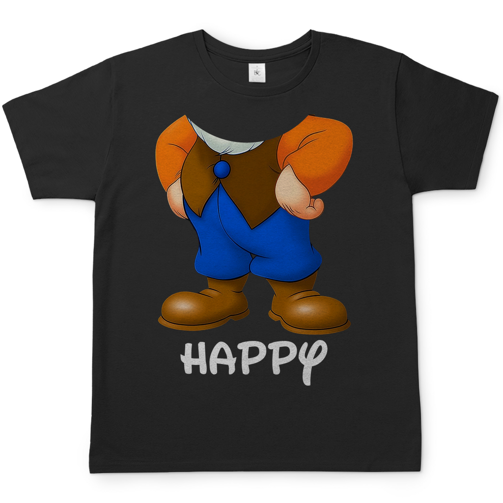 Schneewittchen und die 7 Zwerge - Happy - Herren Shirt Black
