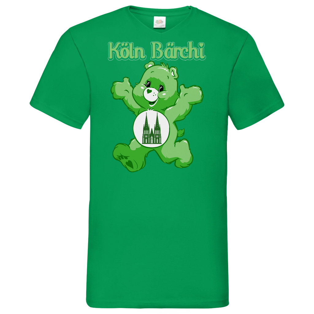 Köln Bärchi - Glücksbärchi - Herren V-Neck Shirt Kelly Green