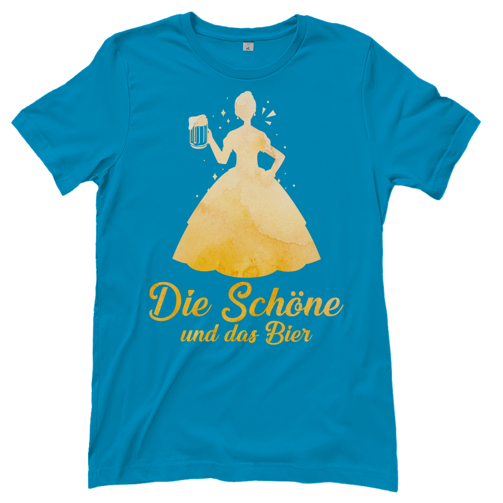 Die schöne und das Bier - Prinzessin Aquarell - Damenshirt Atoll