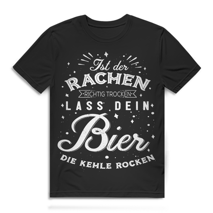Lustiges Bier T-Shirt für Herren – lass dein Bier die Kehle rocken Black
