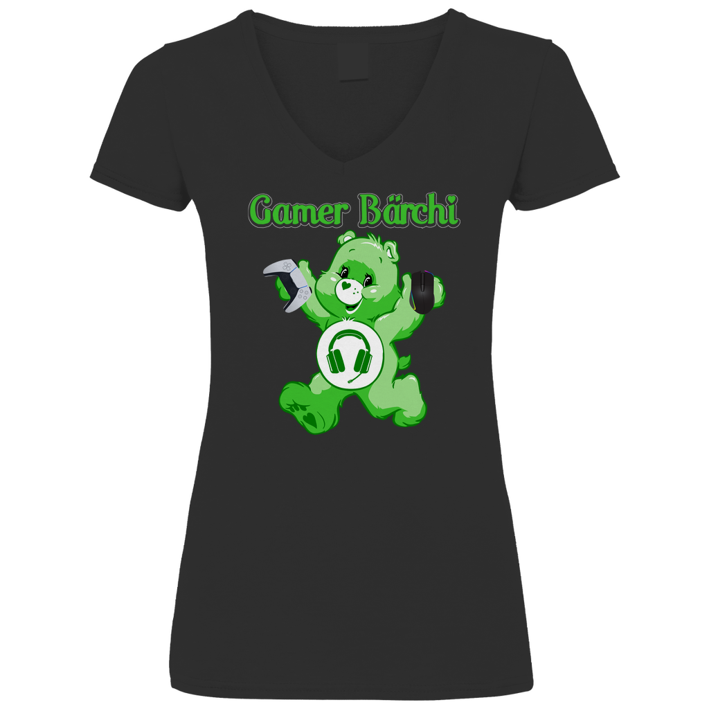 Gamer Bärchi - Glücksbärchi - V-Neck Damenshirt