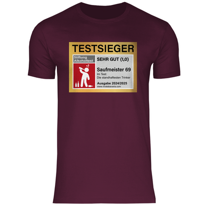 Testsieger Saufmeister 69 - Herren Shirt Burgundy