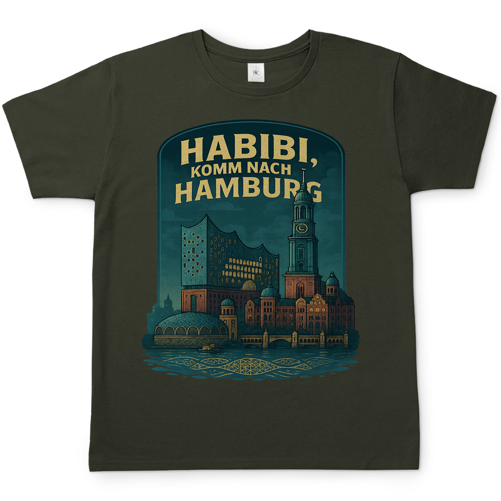 Habibi komm nach Hamburg - Herren T-Shirt Urban Khaki