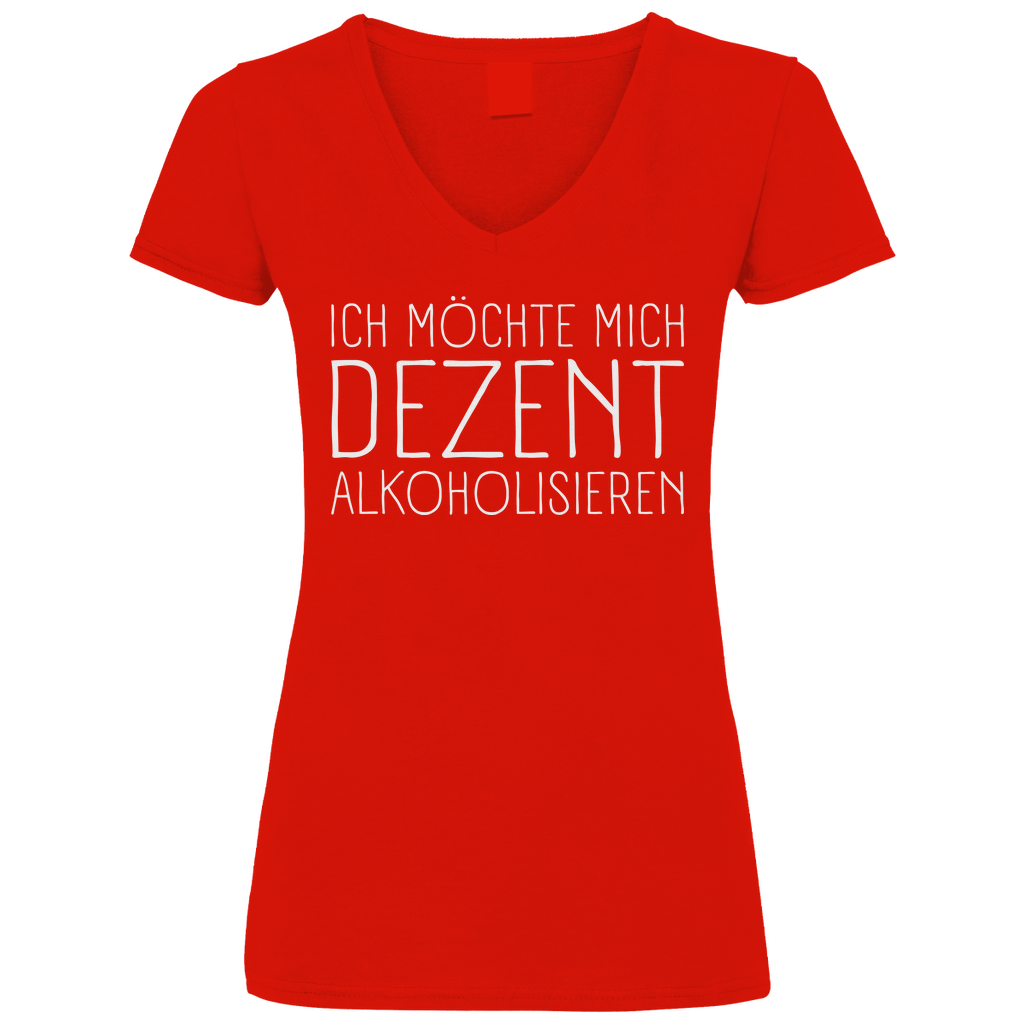 Ich möchte mich dezent alkoholisieren - V-Neck Damenshirt