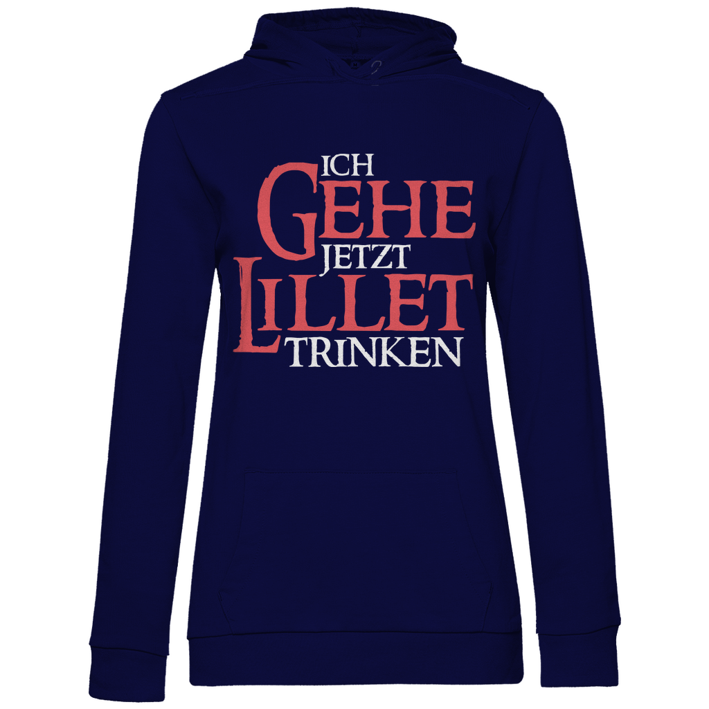 Ich gehe jetzt Lillet trinken - Beidseitiger Druck - Damen Hoodie Navy Blue