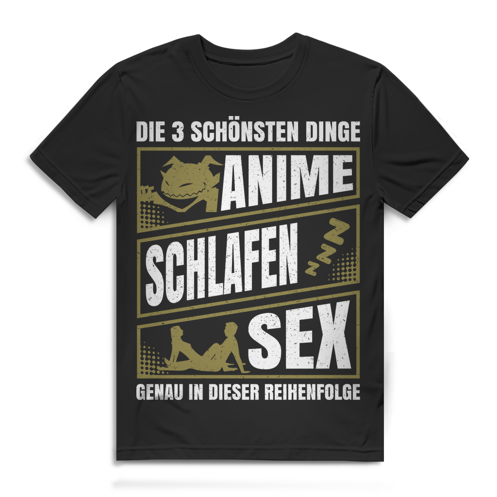 Anime Schlafen Sex Shirt Männer – Lustiges Geschenk für Otakus mit Humor Black
