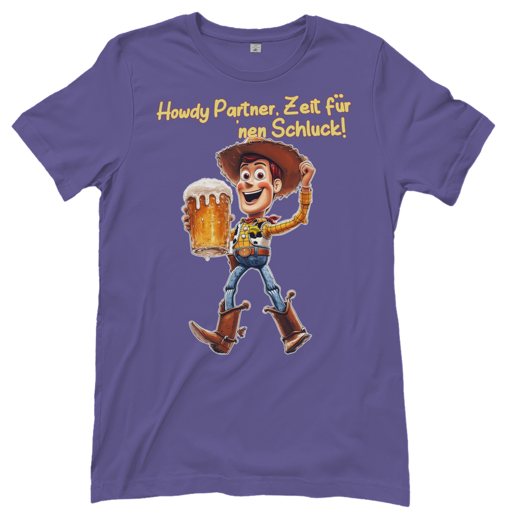 Howdy Partner Zeit für nen Schluck - Woody Toy Story - Damenshirt Millennial Lilac