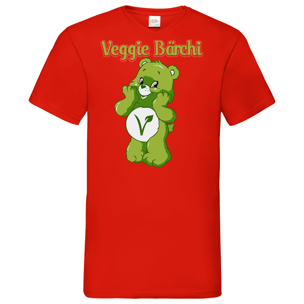 Veggie Bärchi - Glücksbärchi - Herren V-Neck Shirt Red