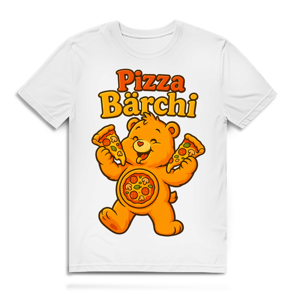 Pizza Bärchi - Glücksbärchi - Herren Premium Bio T-Shirt White
