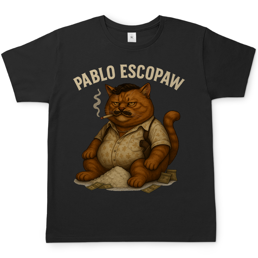 Pablo Escopaw Katze Mafia Escobar - Herren T-Shirt Black
