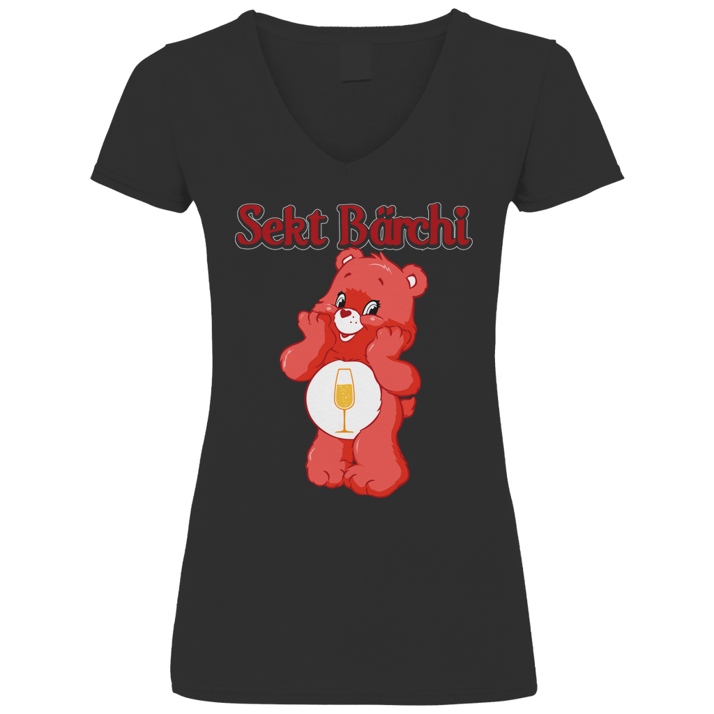 Sekt Bärchi - Glücksbärchi - V-Neck Damenshirt