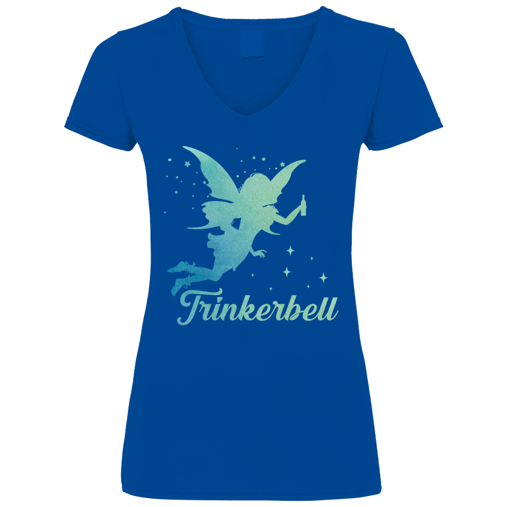 Trinkerbell - Prinzessin Aquarell - V-Neck Damenshirt