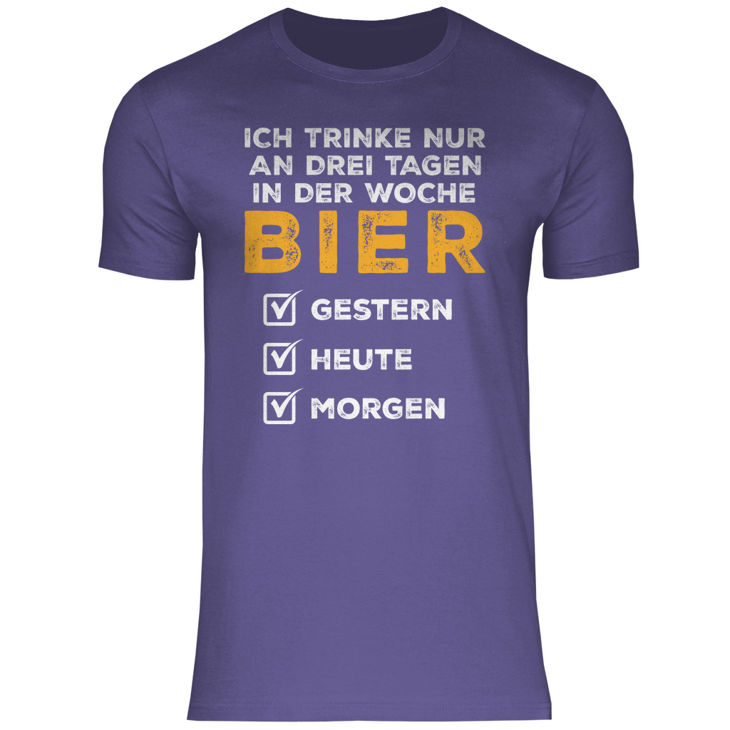 Ich trinke nur an drei Tagen in der Woche Bier - Herren Shirt Millennial Lilac
