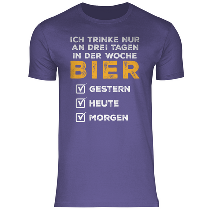 Ich trinke nur an drei Tagen in der Woche Bier - Herren Shirt Millennial Lilac