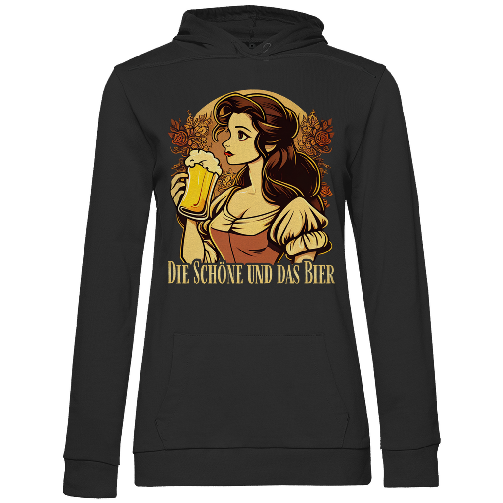 Die Schöne und das Bier Belle - Damen Hoodie Black