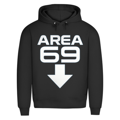 Herren Premium Bio Hoodie Area 69 Black Pure