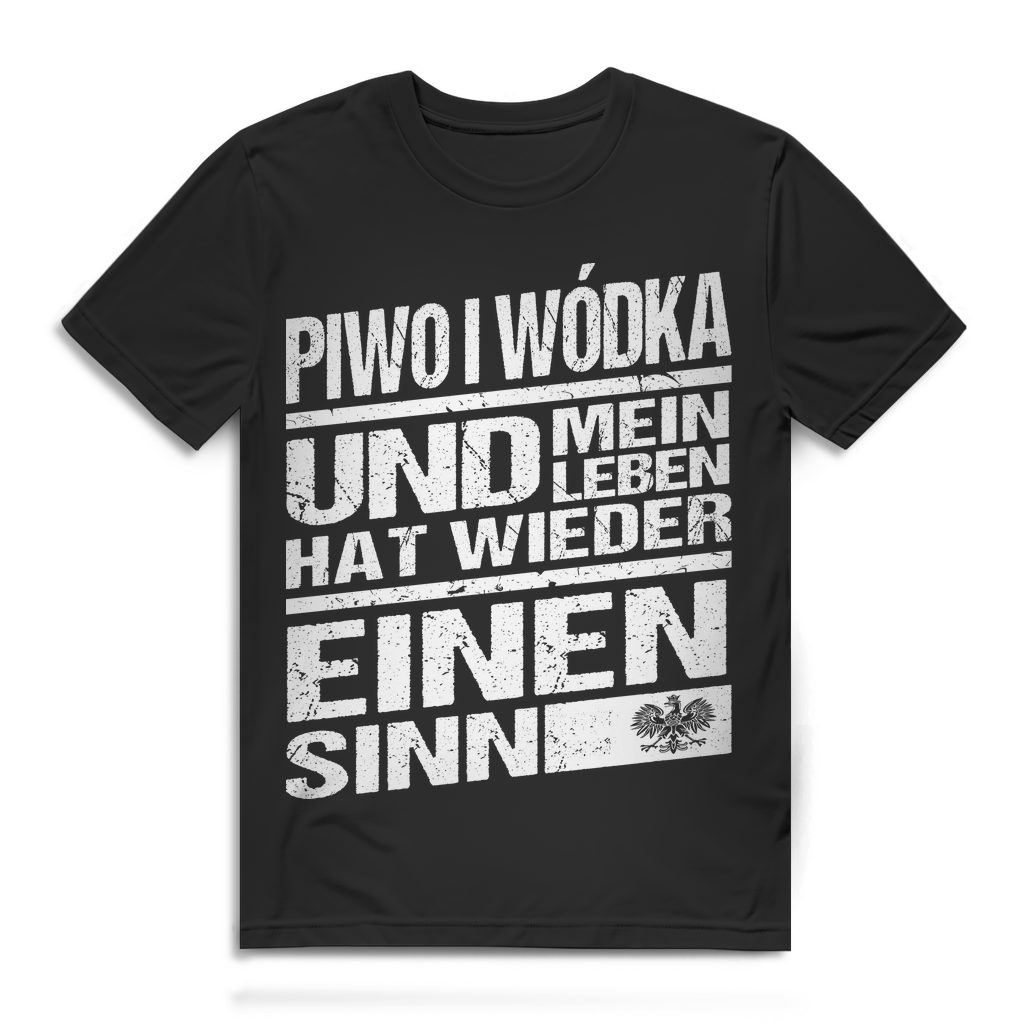Piwo Wódka Shirt Herren – Polnischer Alkohol Spruch – Lustiges Polenshirt Black