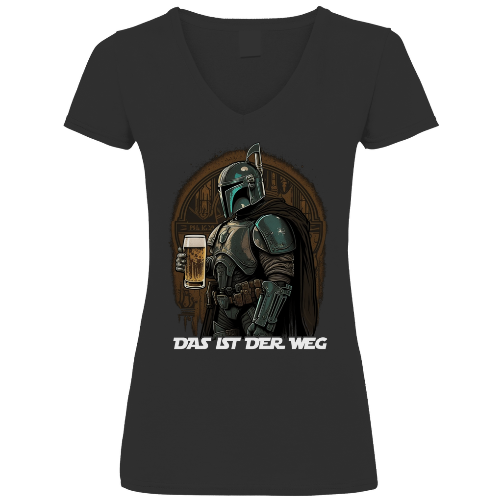 Das ist der Weg - Mandalorian Bier - V-Neck Damenshirt Black