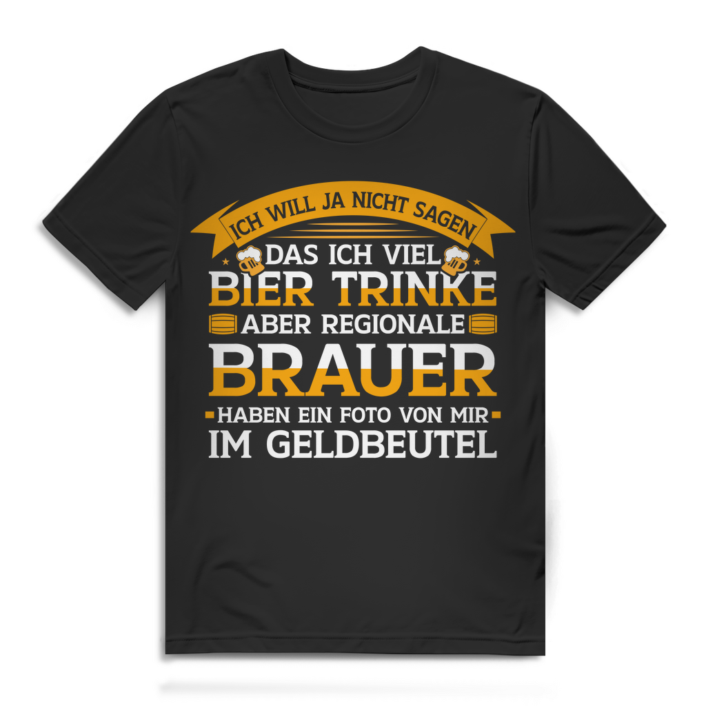 Herren T-Shirt Ich will ja nicht sagen dass ich viel Bier trinke Bio Baumwolle Black