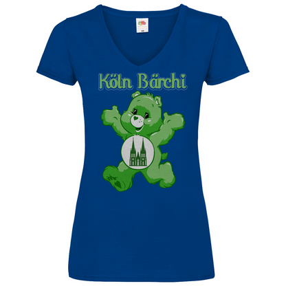 Köln Bärchi - Glücksbärchi - V-Neck Damenshirt Royal Blue