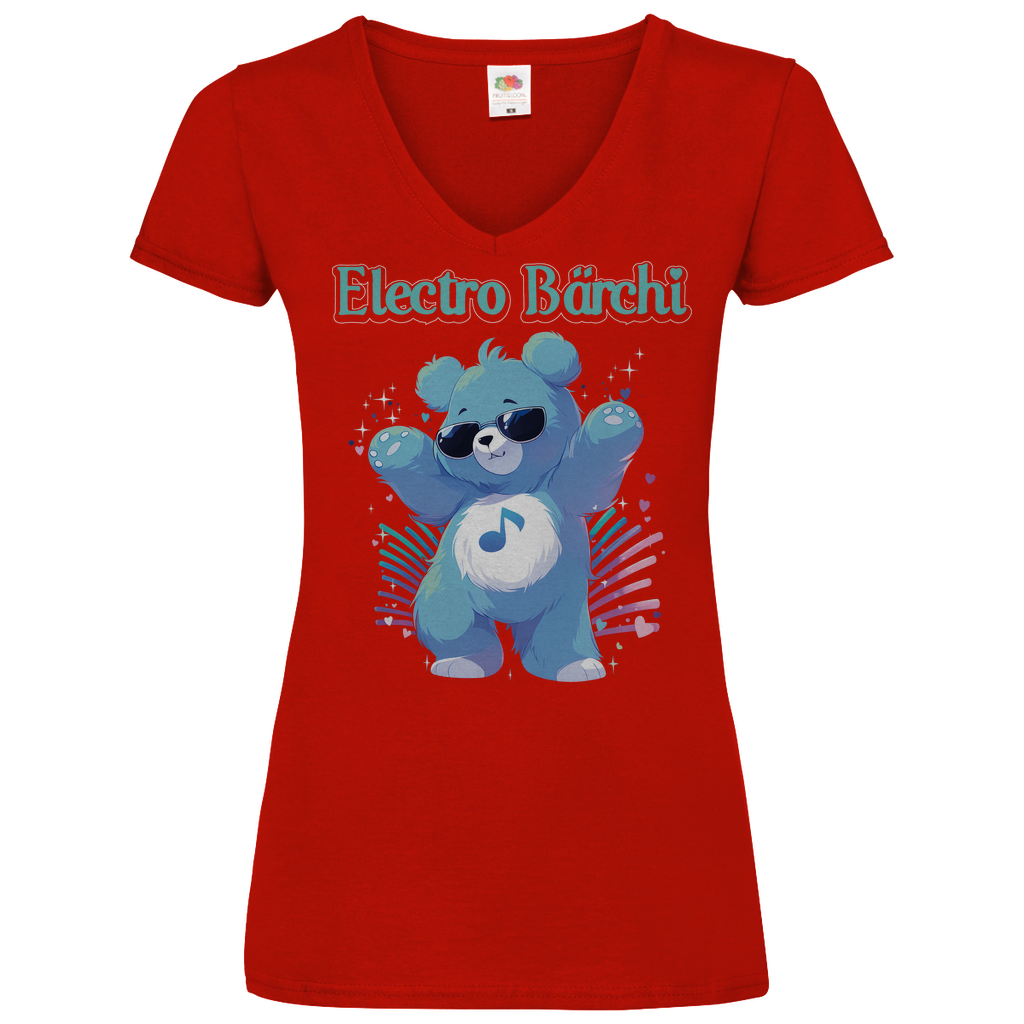 Electro Bärchi - Glücksbärchi - V-Neck Damenshirt