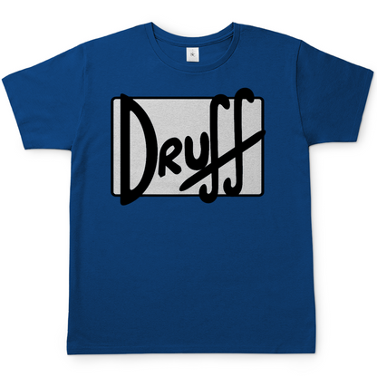 Herren T-Shirt druﬀ – Bold Retro Logo Design im Cartoon-Style Royal Blue