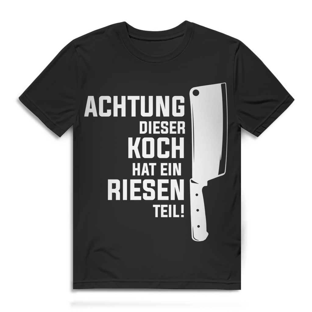 Geschenk für Hobbykoch Männer – Achtung Koch mit riesigem Teil Motiv Black