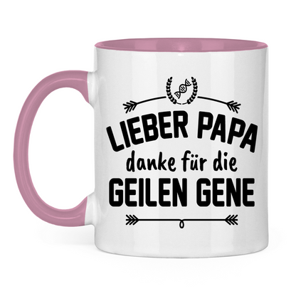 Lieber Papa danke für die geilen Gene - Tasse zweifarbig