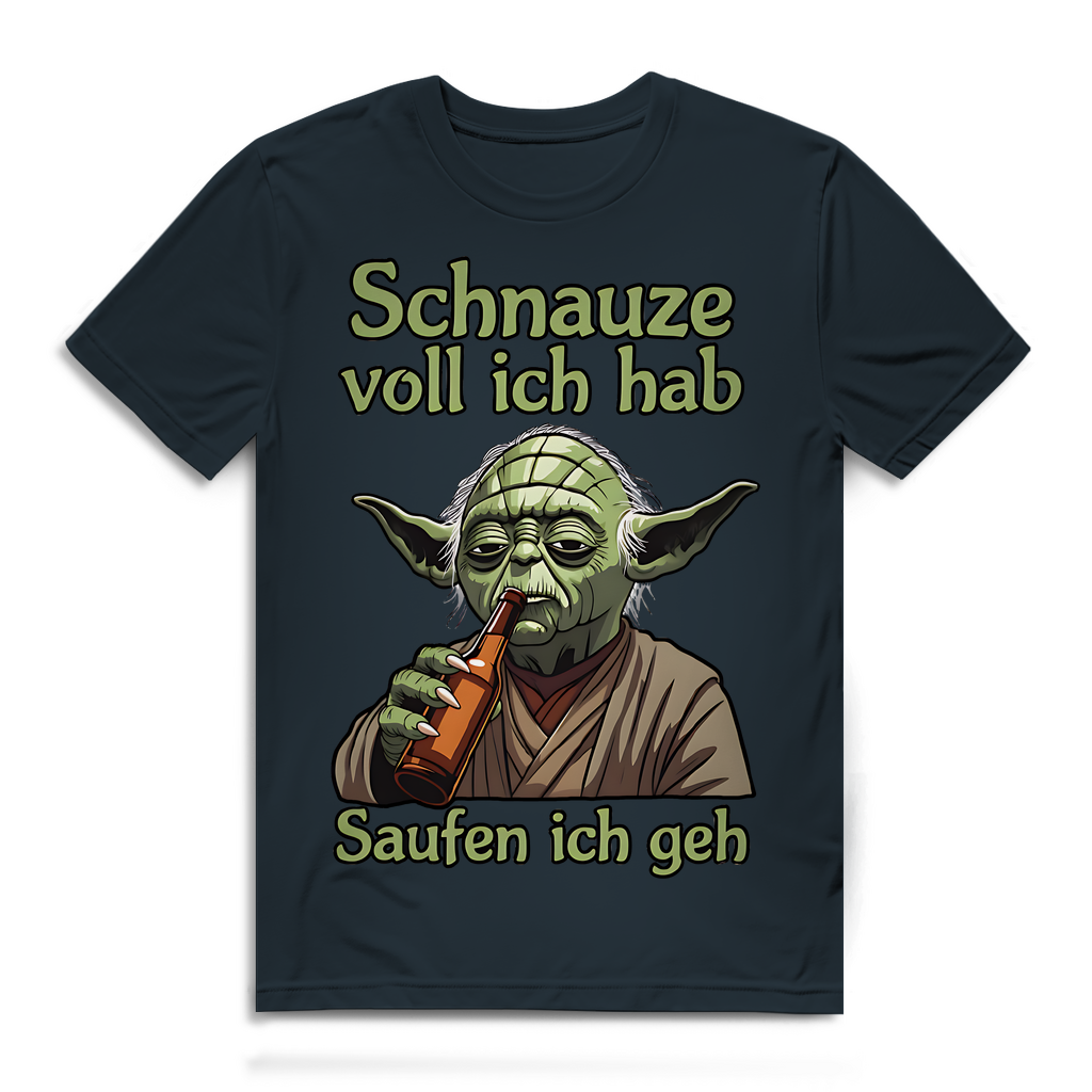 Herren Premium Bio T-Shirt Yoda Schnauze Voll Ich Hab Saufen Ich Geh