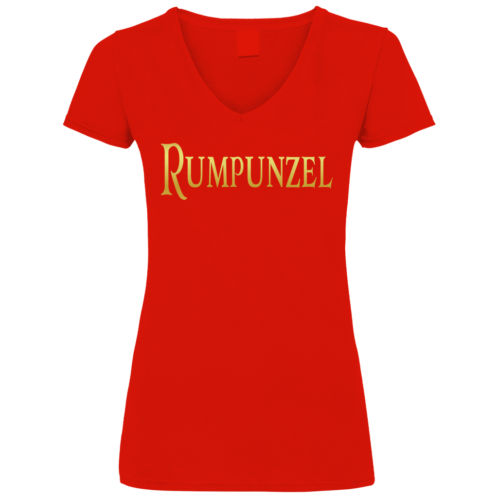 Rumpunzel - Prinzessin Gold - V-Neck Damenshirt