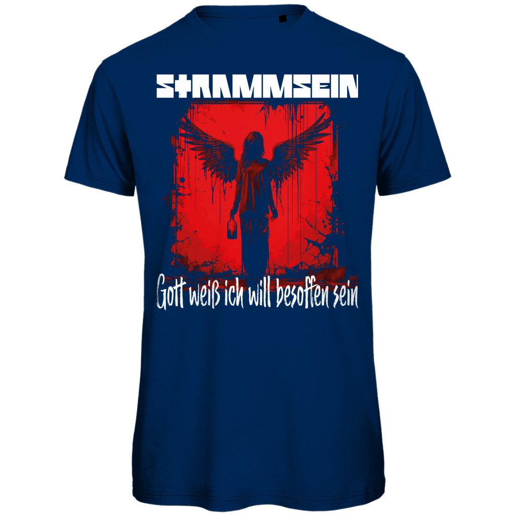Strammsein Gott weiß ich will besoffen sein - Herren Premium Bio T-Shirt