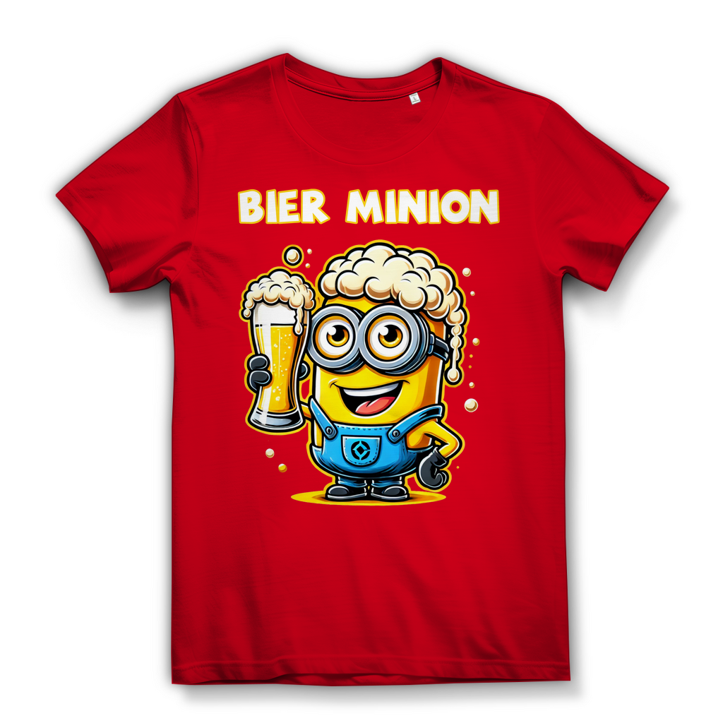 Lustiges Damen Premium Bio T-Shirt – Bier Minion Design für Bierliebhaberinnen
