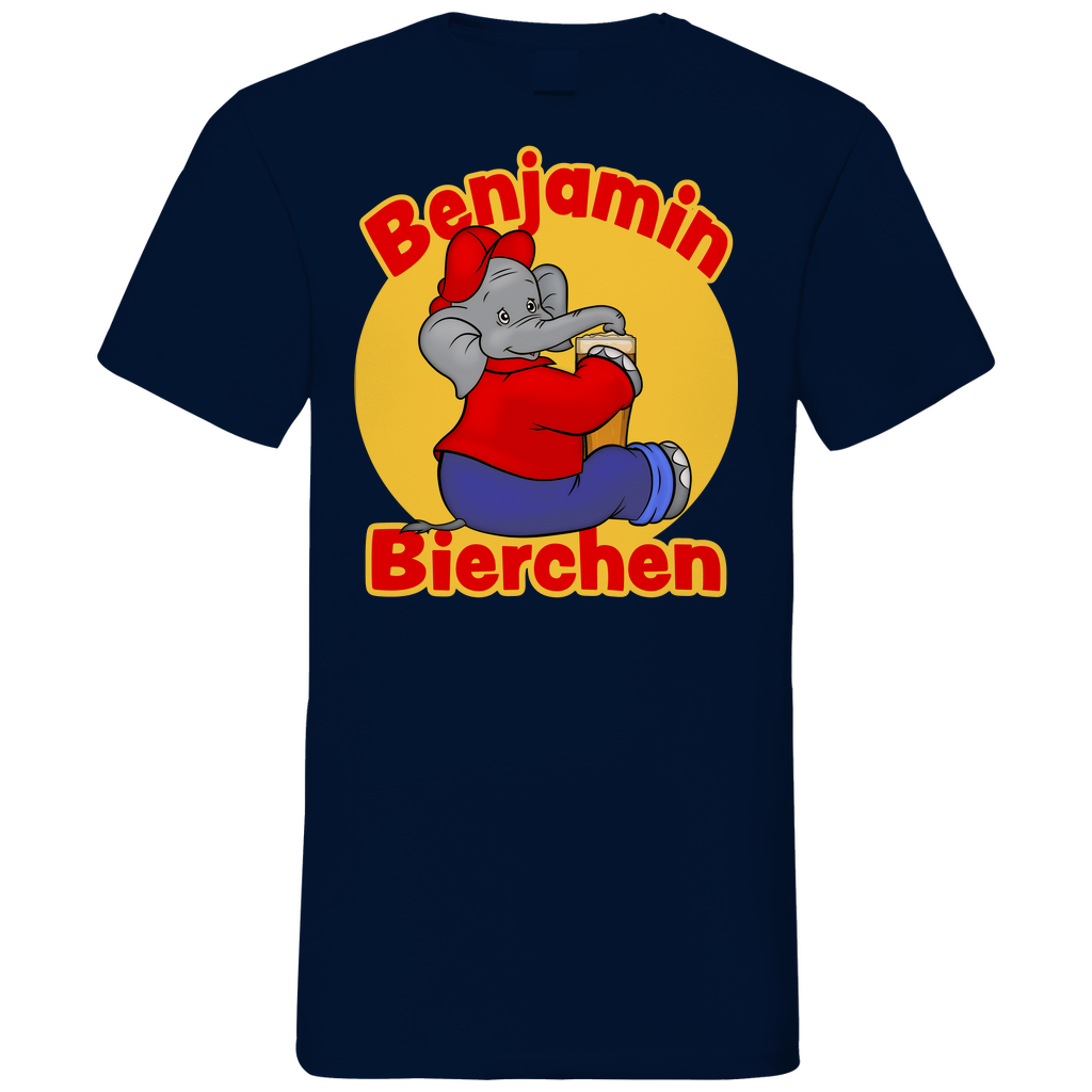 Benjamin Blümchen Bierchen - Herren V-Neck Shirt Navy