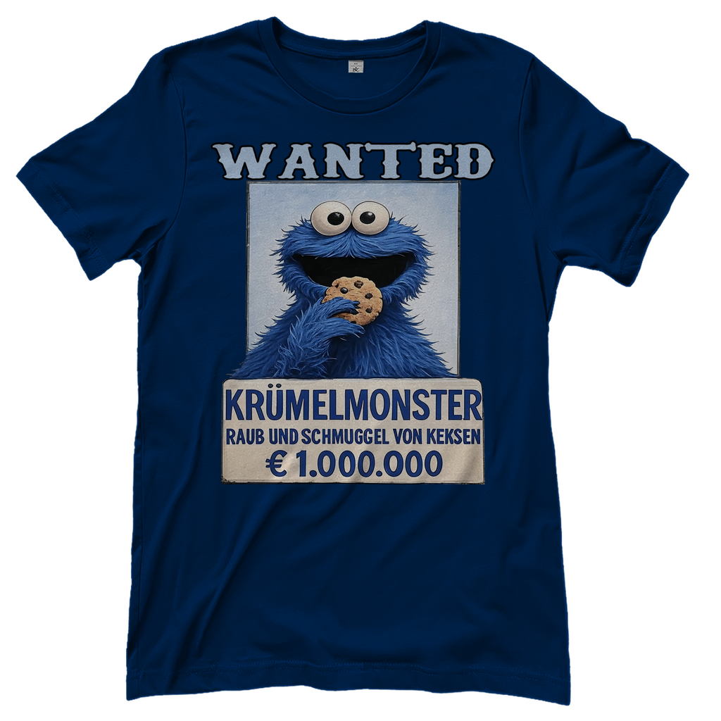 Wanted Krümelmonster Raub und Schmuggel von Keksen - Damen T-Shirt Navy