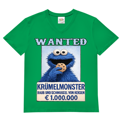 Wanted Krümelmonster Raub und Schmuggel von Keksen - Herren V-Neck T-Shirt Kelly Green