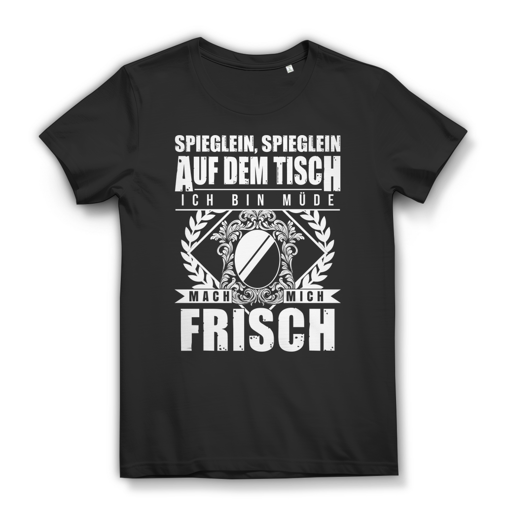 Provokantes Damen T-Shirt – Spieglein Tisch Design für Partygirls &amp; Szene Black