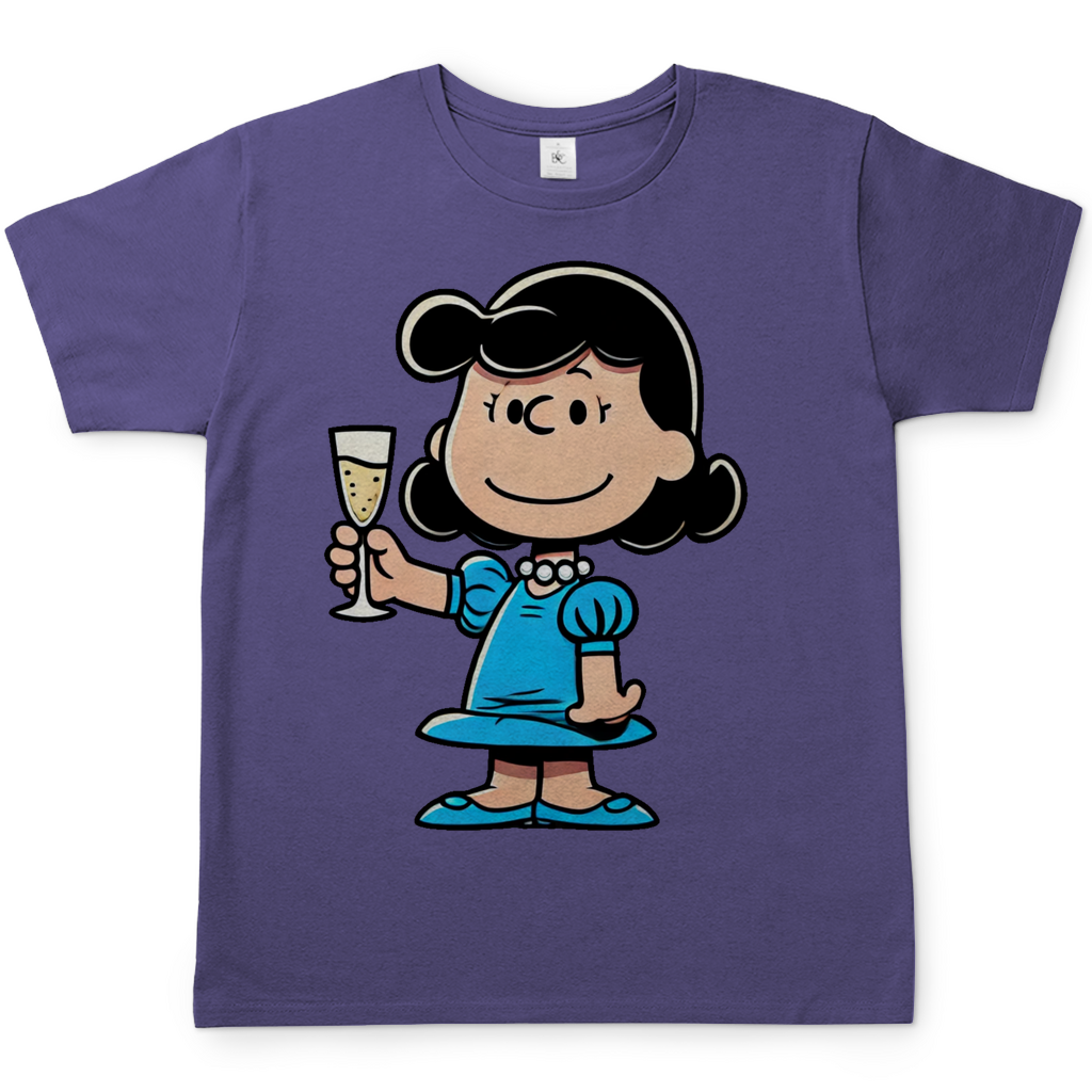 Lucy van Pelt mit Sekt - Die Peanuts - Herren Shirt Millennial Lilac