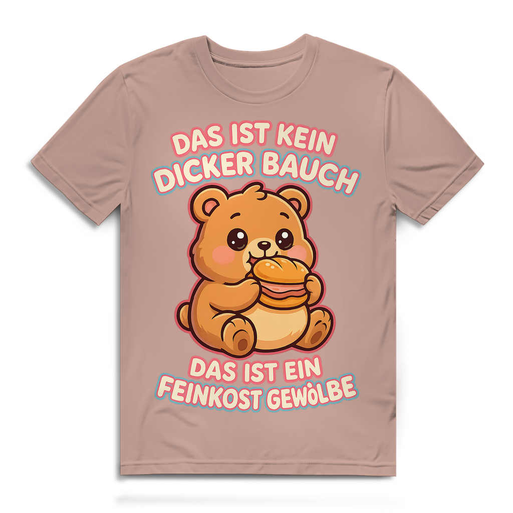 Herren Premium Bio T-Shirt Das Ist Kein Dicker Bauch Das Ist Ein Feinkost Gewölbe Teddybär Millennial Pink