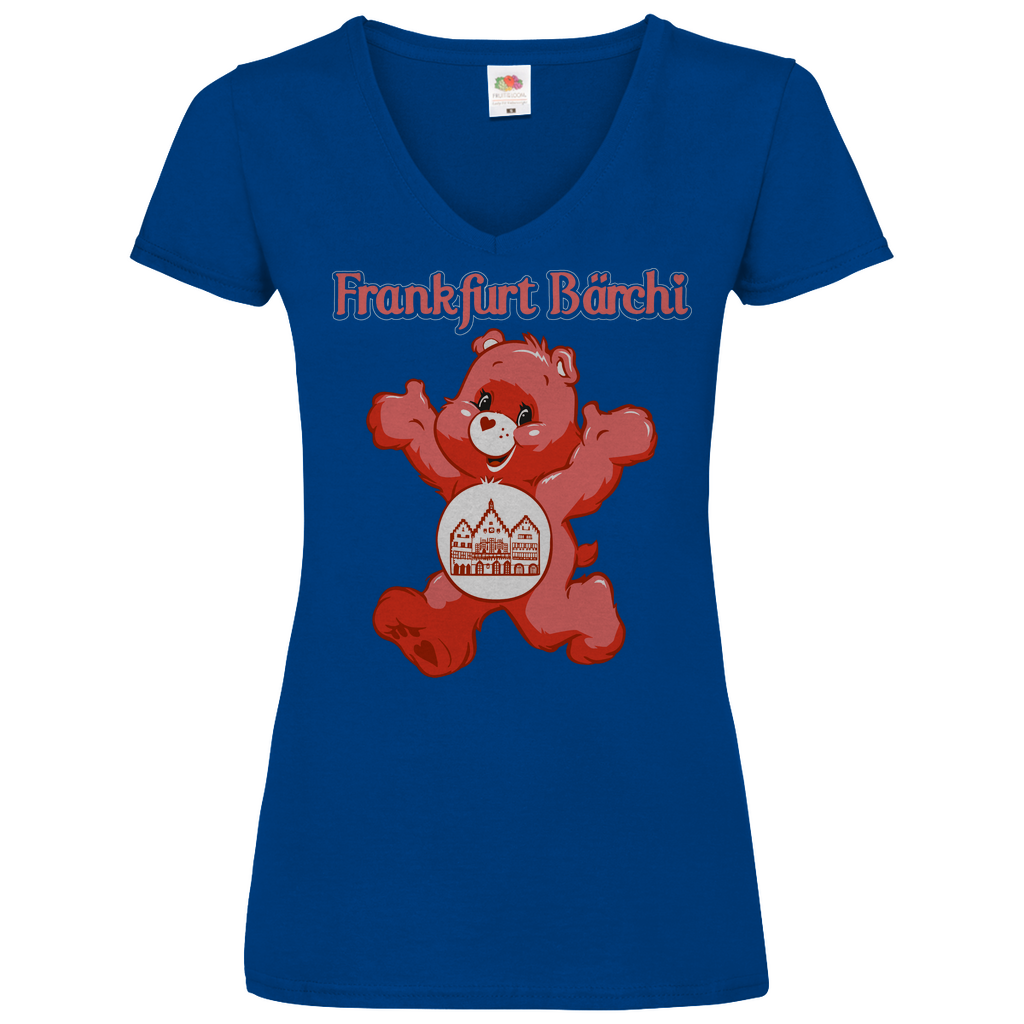 Frankfurt Bärchi - Glücksbärchi - V-Neck Damenshirt