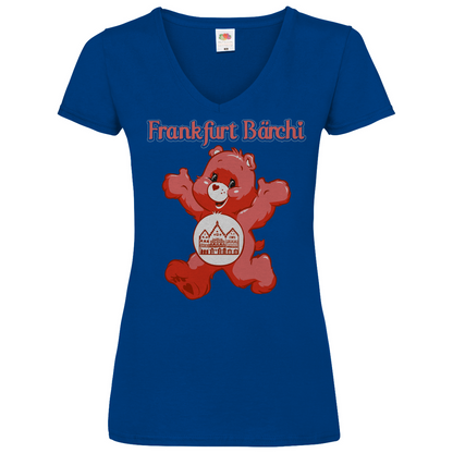 Frankfurt Bärchi - Glücksbärchi - V-Neck Damenshirt Royal Blue