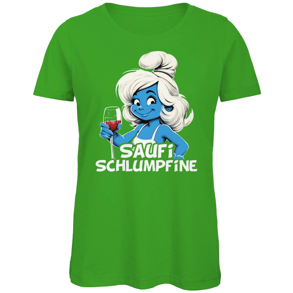 Saufi Schlumpfine Grafik - Damen Premium Bio T-Shirt Real Green