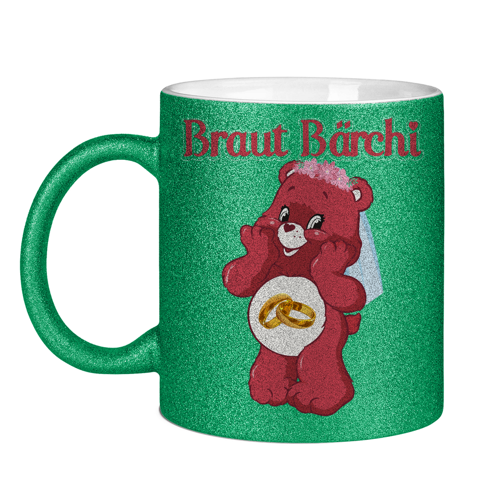 Braut Bärchi - Glücksbärchi - Glitzertasse