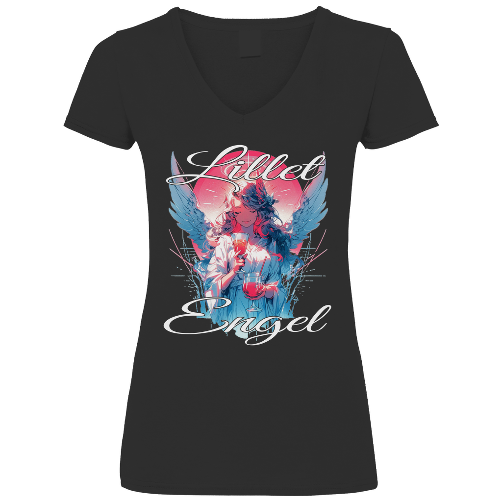 Lillet Engel - V-Neck Damenshirt Black