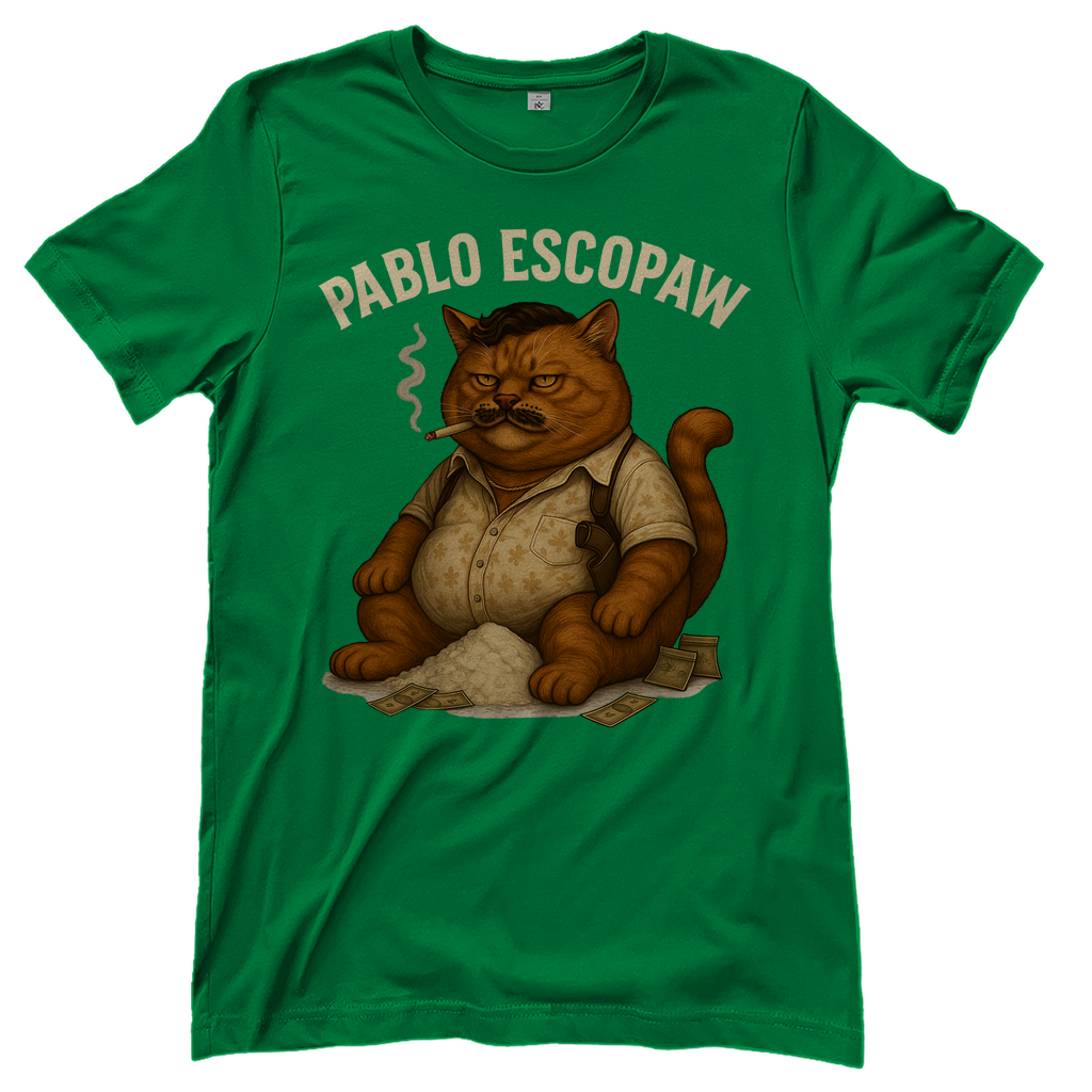 Pablo Escopaw Katze Mafia Escobar - Damen T-Shirt Kelly Green